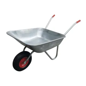 GALVANISED STEEL WHEELBARROW L. 75 PNEUMATIC WHEEL