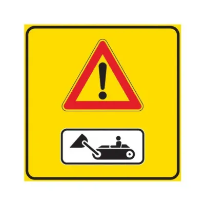 CARTELLO DA CANTIERE RETT. 60X60 PERICOLO MEZZI DI LAVORO