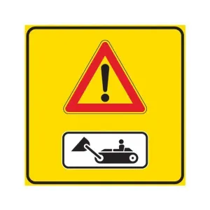 CONSTRUCTION SITE SIGN RECT. 60X60 'PERICOLO MEZZI DI LAVORO'