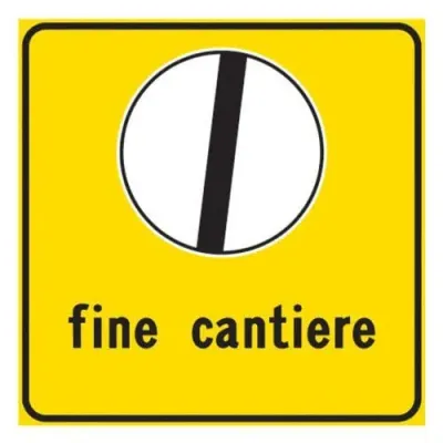 CARTELLO DA CANTIERE RETT. 60X60 FINE CANTIERE