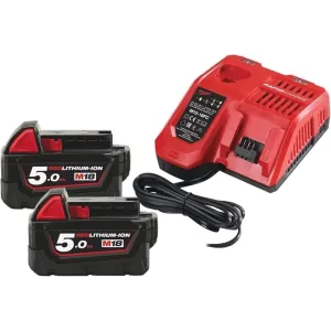 MILWAUKEE M18 POWER PACK 2 BATTERIES 5AH + CHARGER