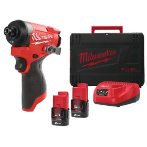 MILWAUKEE FID2 12V 1/4 IMPACT DRIVER + 2 BATTERIES 2AH