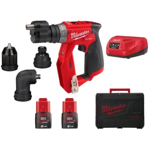 MILWAUKEE FDDXKIT DRILL DRIVER + CHUCKS 2 BATTERIES 2AH