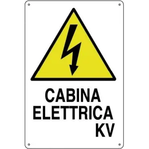 ALUMINIUM SIGN CM 30X20 'CABINA ELETTRICA KV'