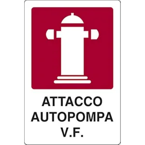 ALUMINIUM SIGN CM 31X25 'ATTACCO AUTOPOMPA V.F.'
