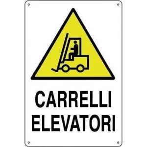 ALUMINIUM SIGN CM 30X20 'CARRELLI ELEVATORI'