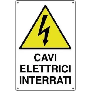 ALUMINIUM SIGN CM 30X20 'CAVI ELETTRICI INTERRATI'