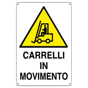 ALUMINIUM SIGN CM 30X20 'CARRELLI IN MOVIMENTO'