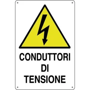 ALUMINIUM SIGN CM 30X20 'CONDUTTORI IN TENSIONE'
