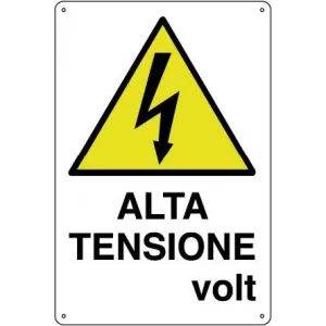 ALUMINIUM SIGN CM 30X20 'ALTA TENSIONE VOLT.....'
