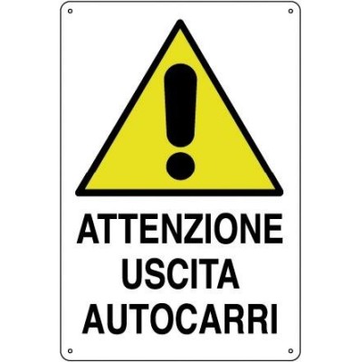 CARTELLO ALLUMINIO CM 70X50 USCITA AUTOCARRI