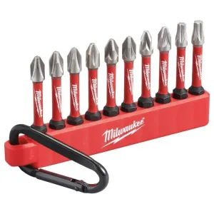 MILWAUKEE SHOCKWAVE PORTABLE BIT SET WITH CARABINER 10PCS