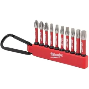 MILWAUKEE SHOCKWAVE PORTABLE BIT SET + CARABINER TX 10PCS