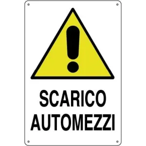 ALUMINIUM SIGN CM 30X20 'SCARICO AUTOMEZZI'