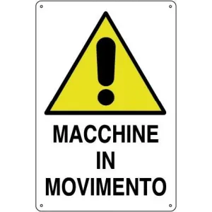 ALUMINIUM SIGN CM 30X20 'MACCHINE IN MOVIMENTO'