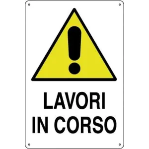 ALUMINIUM SIGN CM 30X20 'LAVORI IN CORSO'