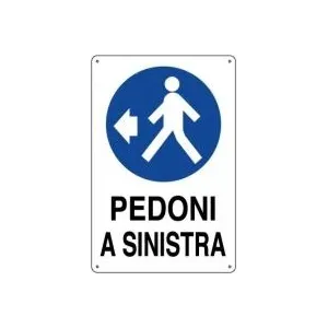 ALUMINIUM SIGN CM 50X35 'PEDONI A SINISTRA'