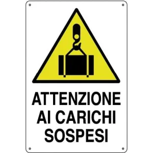 CORRUGATED PLASTIC SIGN CM 68X48 'CARICHI SOSPESI'