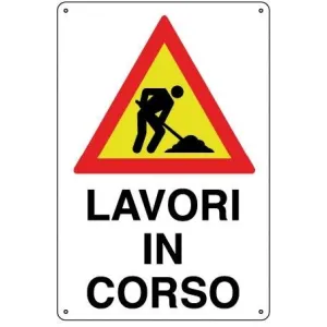 CORRUGATED PLASTIC SIGN CM 60X40 'LAVORI IN CORSO'