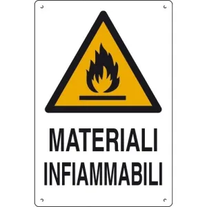 CORRUGATED PLASTIC SIGN CM 60X40 'MATERIALI INFIAMMABILI'