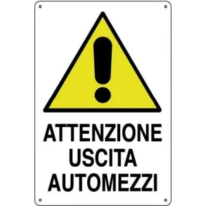 CORRUGATED PLASTIC SIGN CM 60X40 'USCITA AUTOMEZZI'