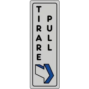SELF-ADHESIVE SIGN CM 15X5 'TIRARE PULL'