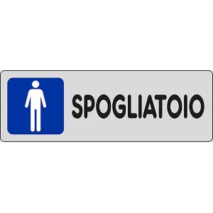 SELF-ADHESIVE SIGN CM.15X5 'SPOGLIATOIO UOMINI'
