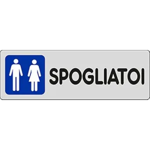 SELF-ADHESIVE SIGN CM 15X5 'SPOGLIATOIO UOMINI/DONNE'
