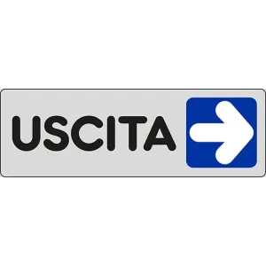 SELF-ADHESIVE SIGN CM 15X5 'USCITA DX'