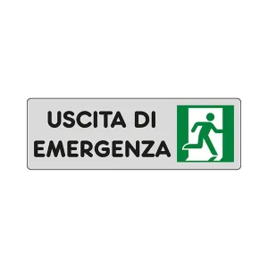 SELF-ADHESIVE SIGN CM 15X5 'USCITA DI EMERGENZA'