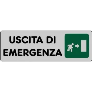 SELF-ADHESIVE SIGN CM 15X5 'USCITA DI EMERGENZA'