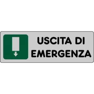 SELF-ADHESIVE SIGN CM 15X5 'USCITA DI EMERGENZA'