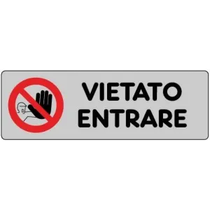 SELF-ADHESIVE SIGN CM.15X5 'VIETATO ENTRARE'