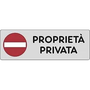 SELF-ADHESIVE SIGN CM 15X5 'PROPRIETA' PRIVATA'