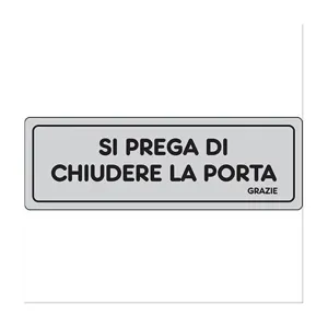 SELF-ADHESIVE SIGN CM 15X5 'SI PREGA DI CHIUDERE'