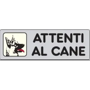 SELF-ADHESIVE SIGN CM 15X5 'ATTENTI AL CANE'