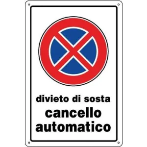 ALUMINIUM SIGN CM. 30X20 'CANCELLO AUTOMATICO'