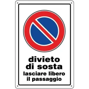 PVC SIGN CM 30X20 'DIVIETO DI SOSTA'
