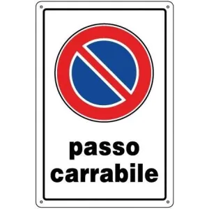 PVC SIGN CM 30X20 'PASSO CARRABILE'