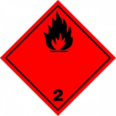 CARTELLO ADESIVO CM 30X30 (GAS CLASSE 2)