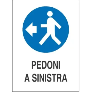 CORRUGATED PLASTIC SIGN CM 60X40 'PEDONI A SINISTRA'